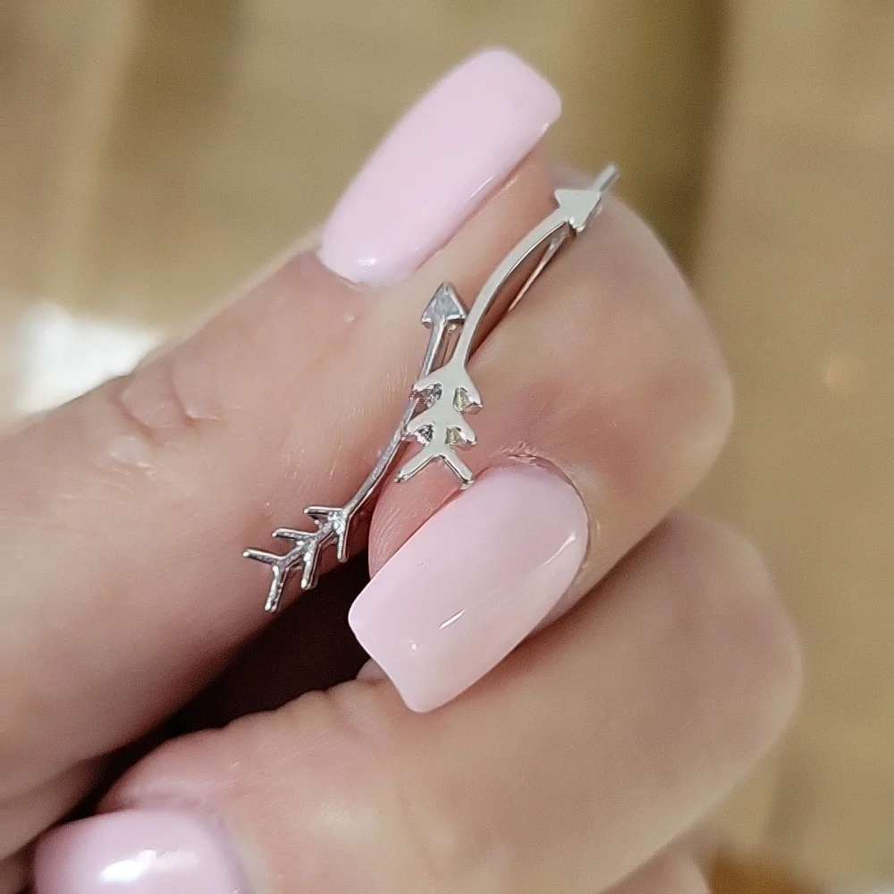 Curved Arrow Ear Climbers, choice of color - Picture 3 of 8